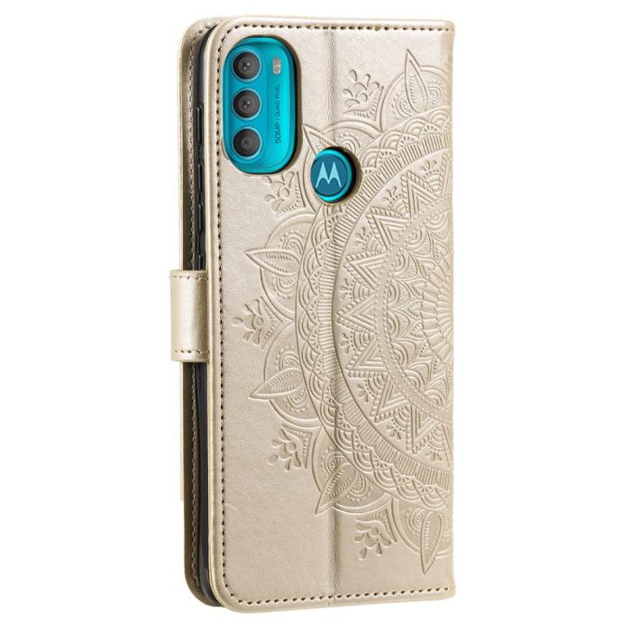 Bild 3, Motorola Moto G71 Fodral Mandala Läder Guld