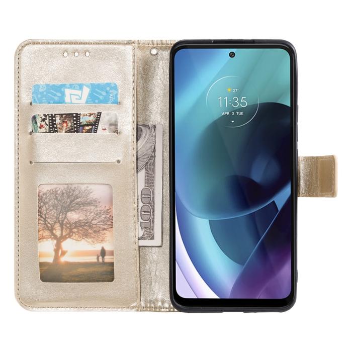 Bild 4, Motorola Moto G71 Fodral Mandala Läder Guld
