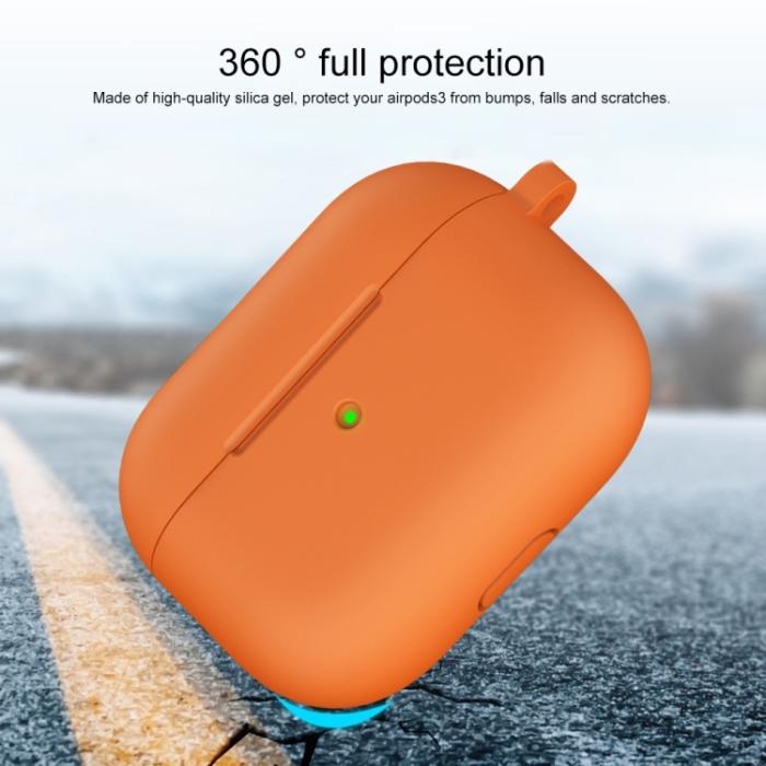 Bild 3, AirPods 3 Skal Silikon Med Krok Orange