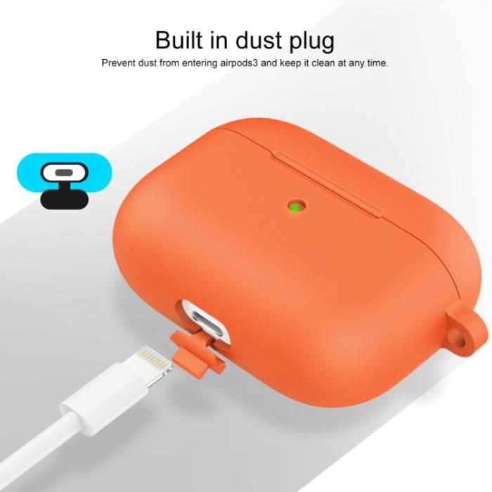 Bild 4, AirPods 3 Skal Silikon Med Krok Orange
