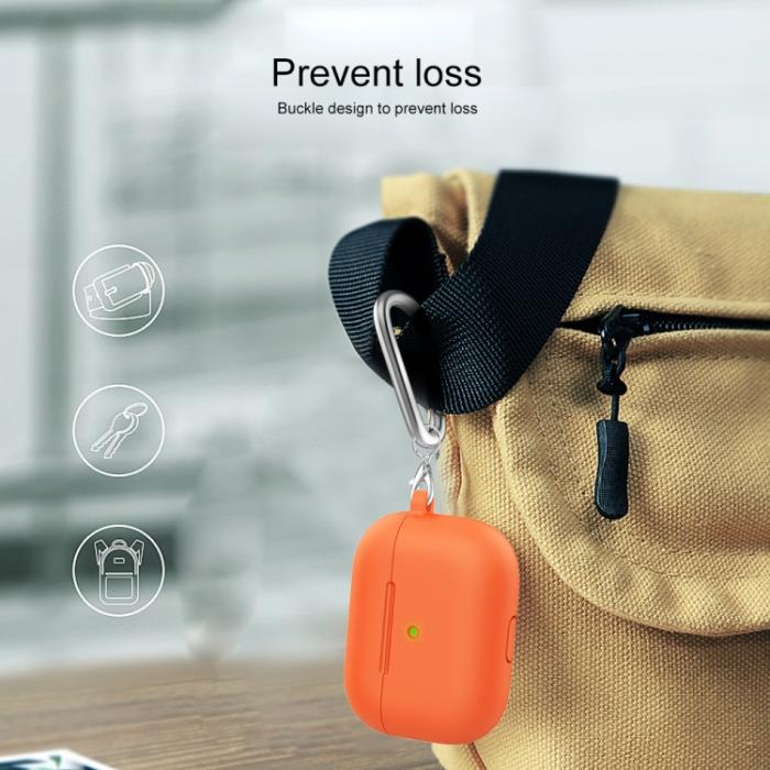 Bild 6, AirPods 3 Skal Silikon Med Krok Orange