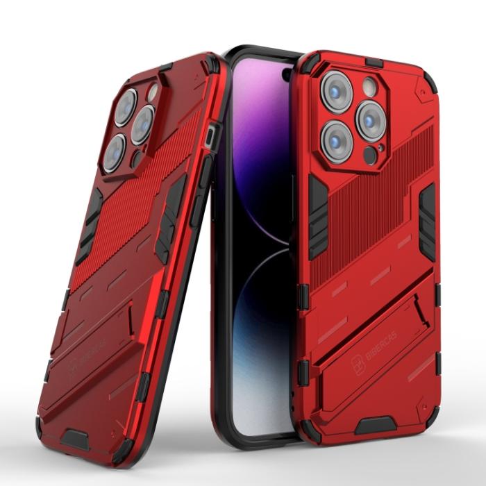 Bild 2, iPhone 14 Pro Skal Hybrid Med Kickstand Röd