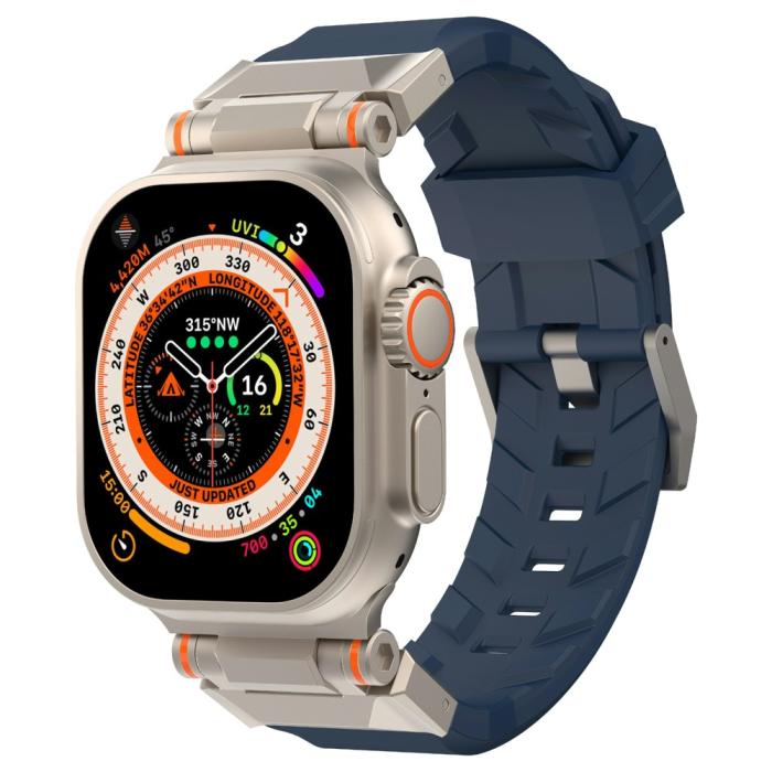 Bild 2, Apple Watch 42/44/45/49mm RobustFit Armband Mörk Blå