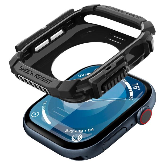 Bild 5, Spigen Apple Watch 11/10 46 mm Skal Rugged Armor Matt Svart