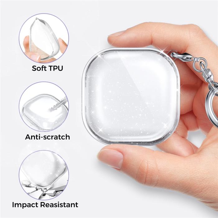 Bild 3, AHASTYLE Galaxy Buds 2/2 Pro/Pro/Live Skal TPU Glitter