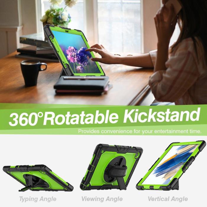 Bild 2, Galaxy Tab A8 10.5 Skal Shockproof Hybrid Kickstand Strap