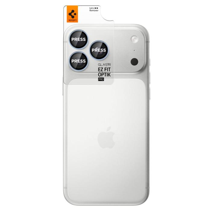 Bild 2, Spigen iPhone 18 Pro/18 Pro Max 2-PACK Linsskydd Optik Pro GLAS.tR 'Ez Fit'