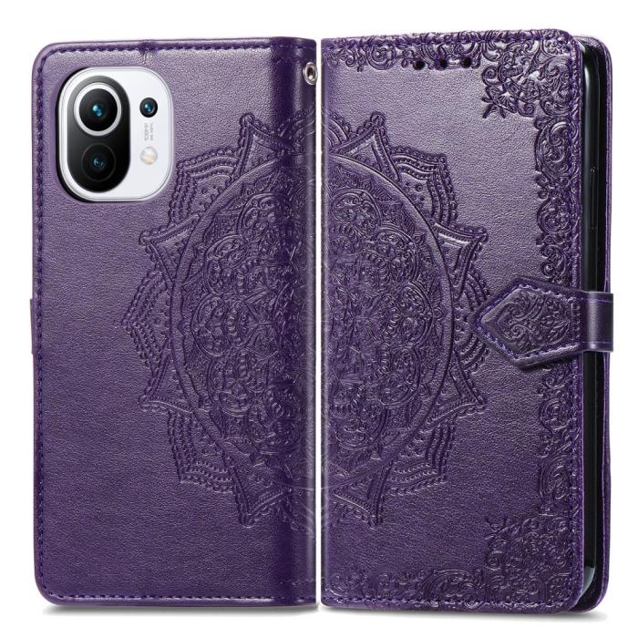 Bild 3, Xiaomi Mi 11 - Mandala Läder Fodral - Lila