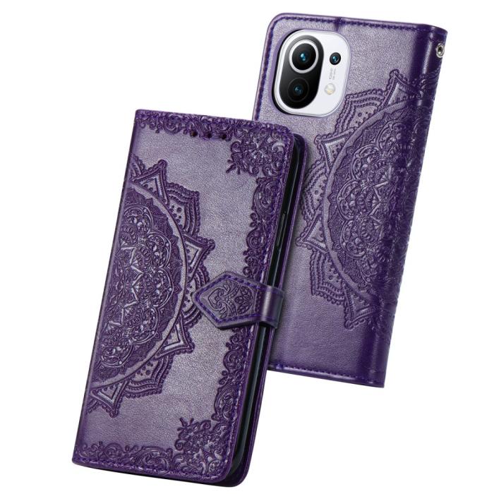 Bild 4, Xiaomi Mi 11 - Mandala Läder Fodral - Lila