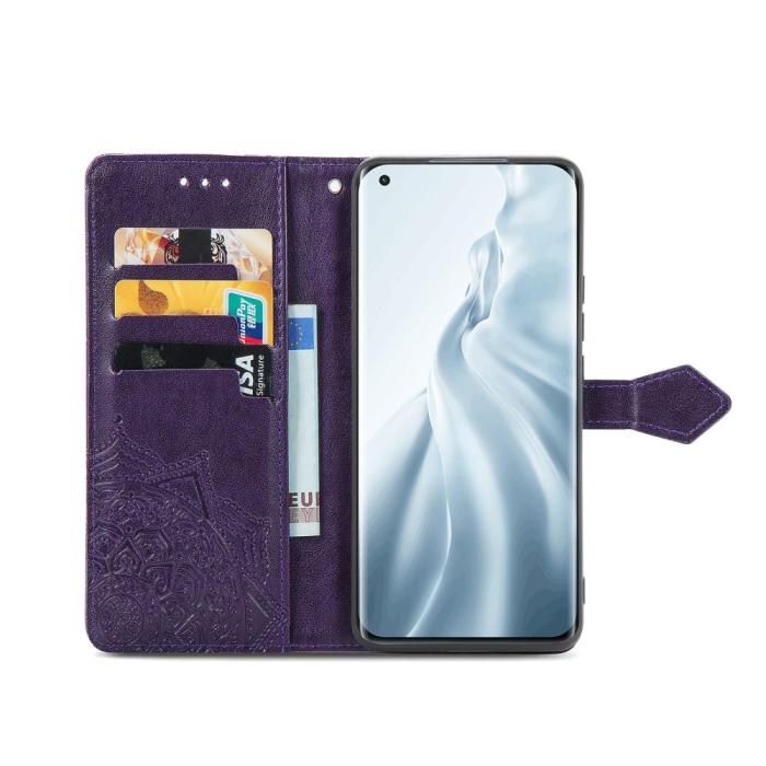 Bild 5, Xiaomi Mi 11 - Mandala Läder Fodral - Lila