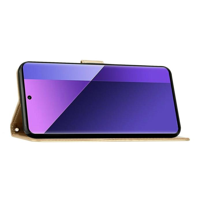 Bild 3, Samsung Galaxy A27 5G Fodral Blommor/Fjärilar Guld