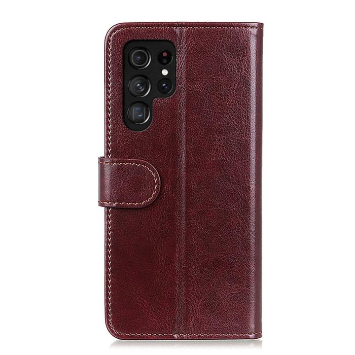 Bild 3, Samsung Galaxy S22 Ultra Fodral Crazy Horse Läder Brun