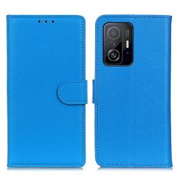 Xiaomi 11T / 11T Pro Fodral Litchi Läder Blå