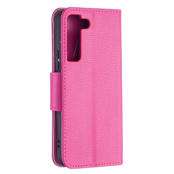 Bild 3, Samsung Galaxy S22 Fodral Litchi Shark Rosa