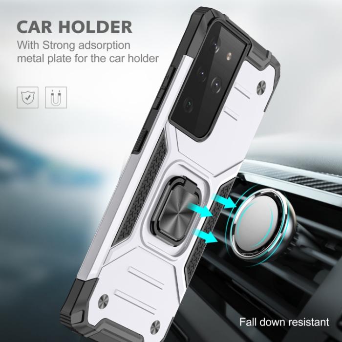 Bild 6, Samsung Galaxy S21 FE Skal Armor Hybrid Ring Silver