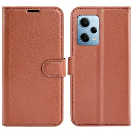 Xiaomi Redmi Note 12 Pro 5G Fodral Litchi Läder Brun