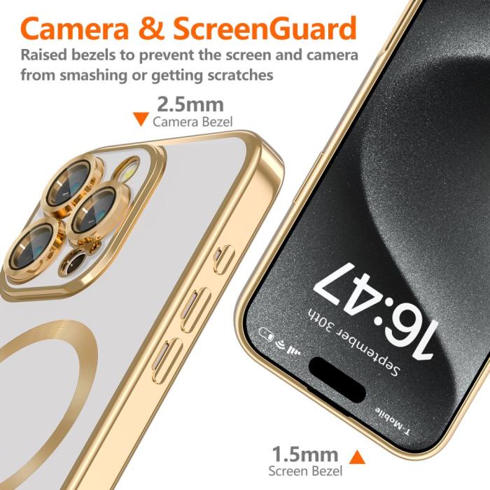 Bild 3, Tech-Protect iPhone 16 Pro Skal MagSafe MagFlex Shiny Gold