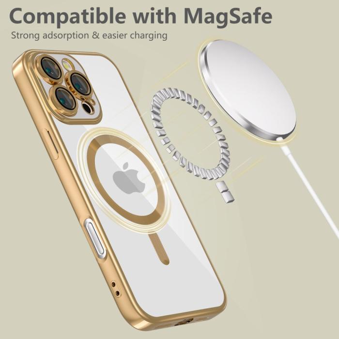 Bild 5, Tech-Protect iPhone 16 Pro Skal MagSafe MagFlex Shiny Gold