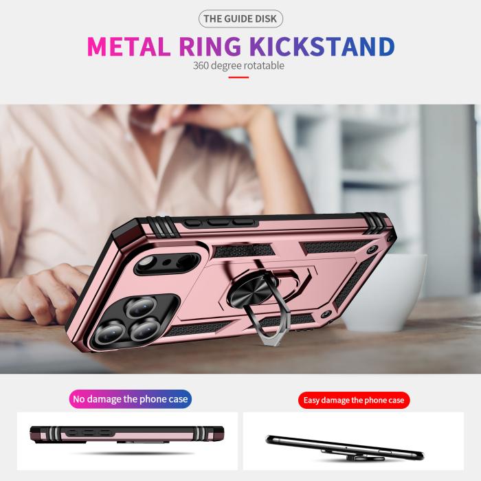 Bild 6, iPhone 17 Pro Skal Shockproof Hybrid Ring Roséguld