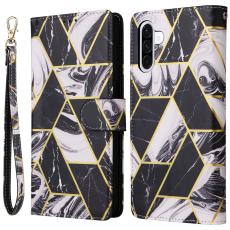 Samsung Galaxy A17 / A26 Fodral L&auml;der Marmor Svart