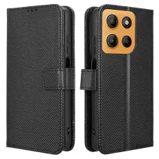 Motorola Moto G15 / G15 Power Fodral L&auml;der Svart