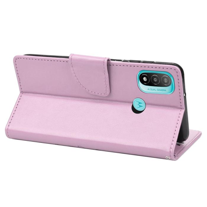Bild 5, Motorola Moto E20 / E40 Fodral Tryckt Fjäril Textur Lila