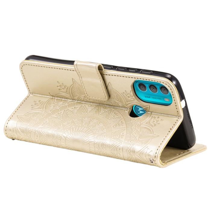 Bild 6, Motorola Moto G71 Fodral Mandala Läder Guld