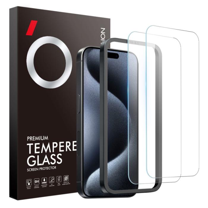 Bild 1, NORTHJO iPhone 15 Pro Skärmskydd 2-PACK Härdat Glas