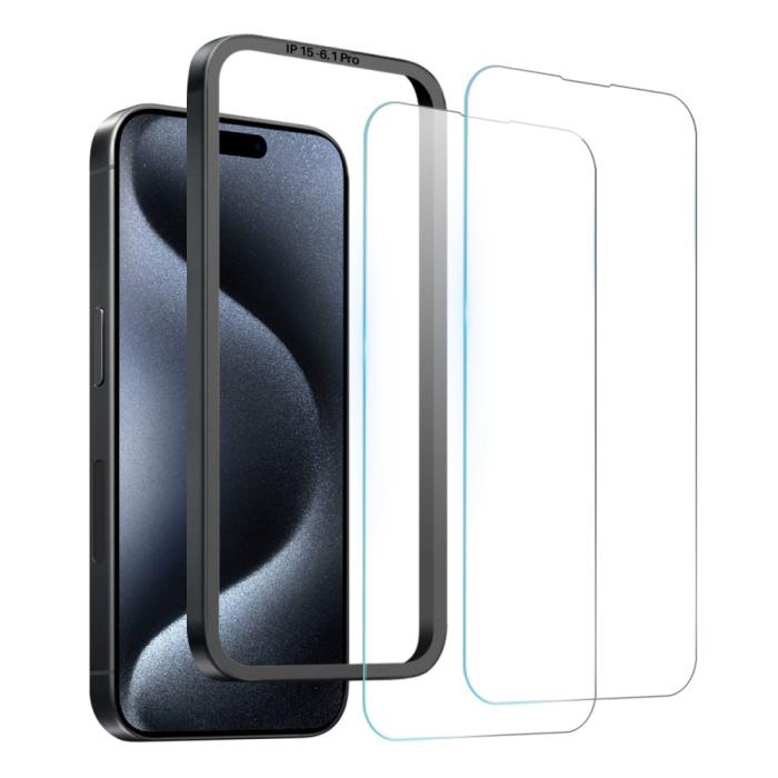 Bild 2, NORTHJO iPhone 15 Pro Skärmskydd 2-PACK Härdat Glas