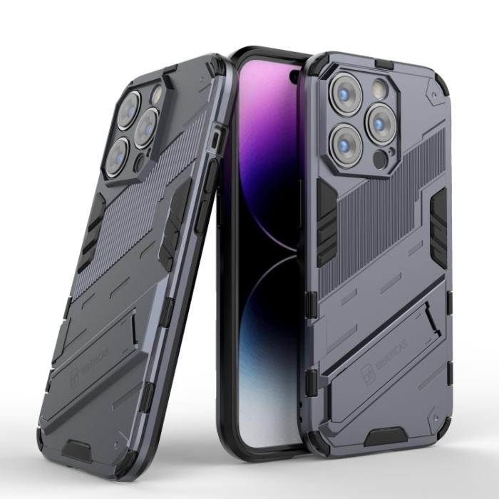 Bild 2, iPhone 14 Pro Skal Hybrid Med Kickstand Grå