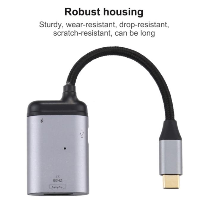 Bild 3, 100W USB-C PD Till HDMI Kabel Adapter 4K 60Hz