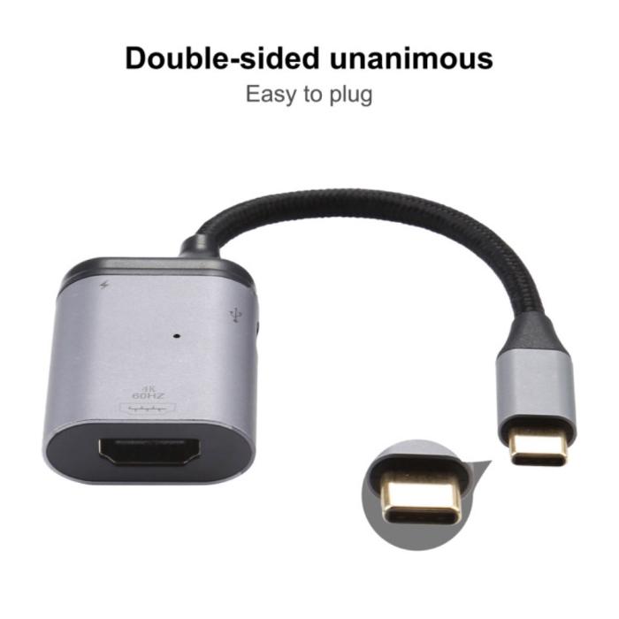 Bild 4, 100W USB-C PD Till HDMI Kabel Adapter 4K 60Hz