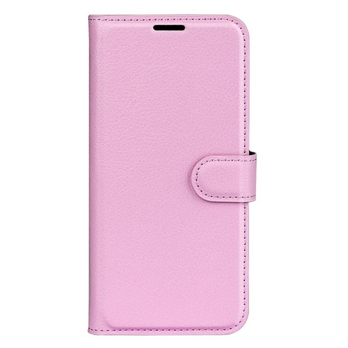 Bild 5, Motorola Moto G04 4G/G24 4G Fodral Litchi Läder Ljus Rosa