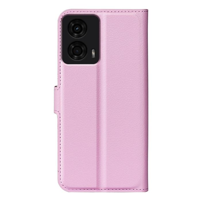 Bild 6, Motorola Moto G04 4G/G24 4G Fodral Litchi Läder Ljus Rosa