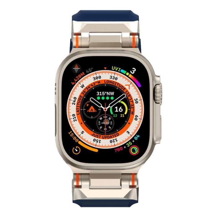 Bild 4, Apple Watch 42/44/45/49mm RobustFit Armband Mörk Blå