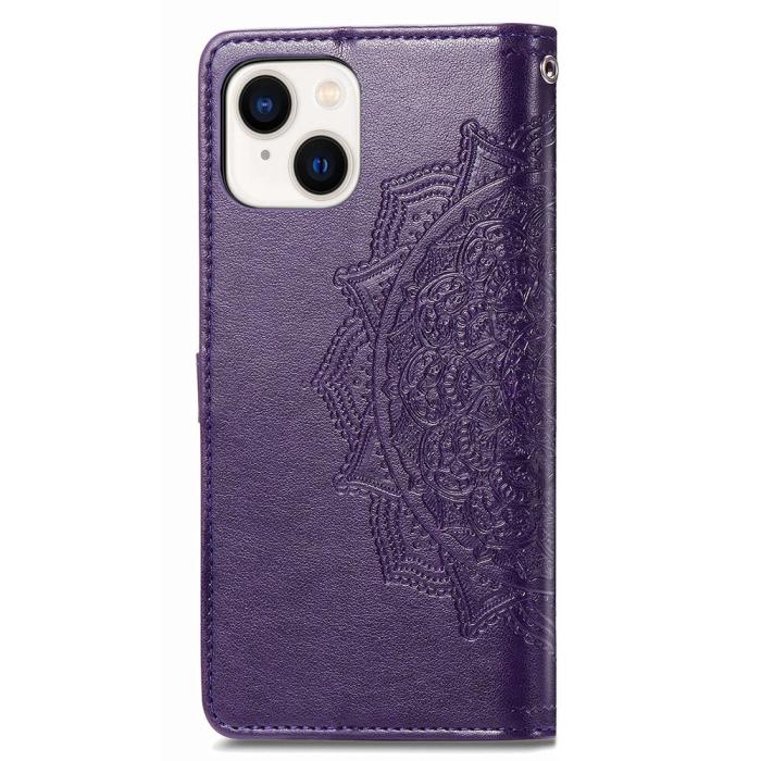 Bild 5, iPhone 15 Plus Fodral Mandala Läder Lila