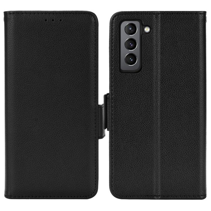 Bild 1, Samsung Galaxy S22 Plus Fodral Litchi Textur Svart