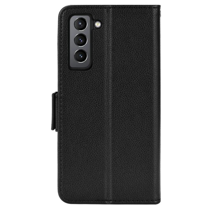Bild 3, Samsung Galaxy S22 Plus Fodral Litchi Textur Svart