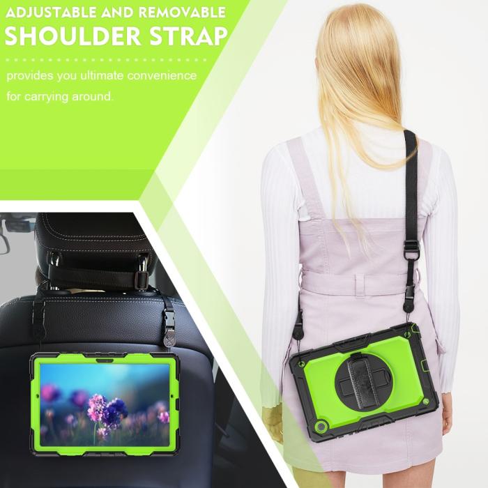 Bild 6, Galaxy Tab A8 10.5 Skal Shockproof Hybrid Kickstand Strap