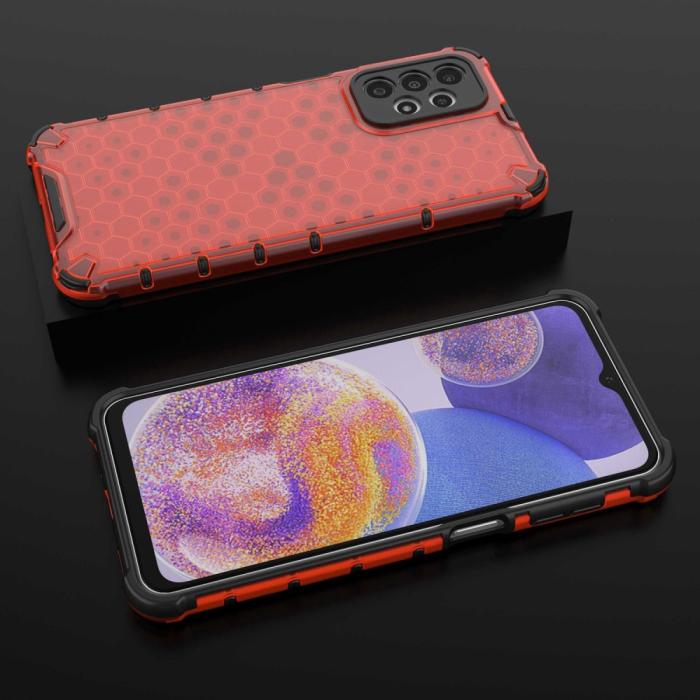 Bild 4, Samsung Galaxy A23 5G Skal Honeycomb Shockproof Röd
