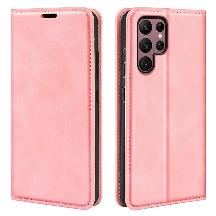 Bild 1, Samsung Galaxy S23 Ultra Fodral Flip Skin Touch Rosa