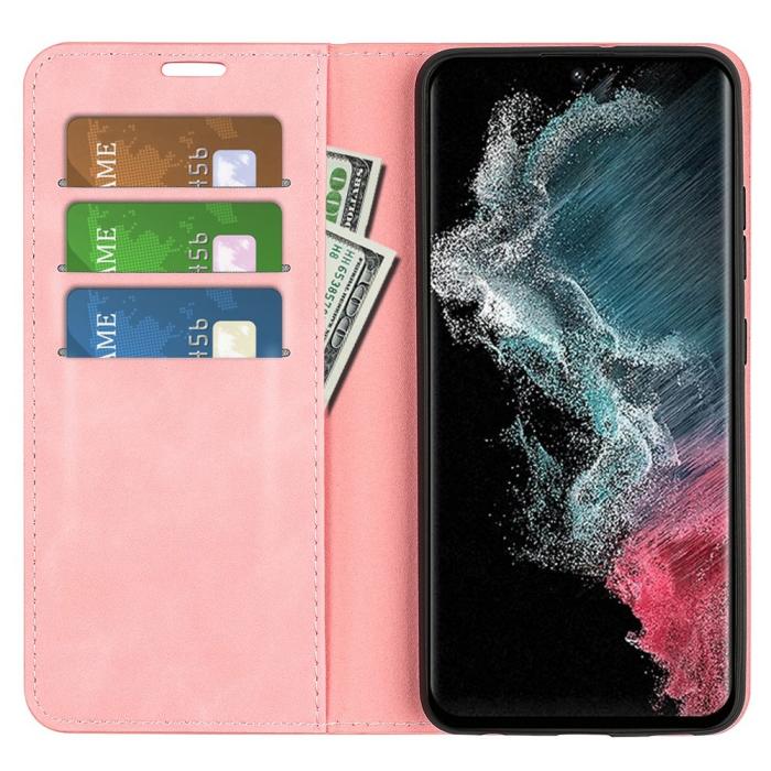 Bild 2, Samsung Galaxy S23 Ultra Fodral Flip Skin Touch Rosa