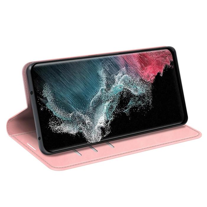 Bild 3, Samsung Galaxy S23 Ultra Fodral Flip Skin Touch Rosa