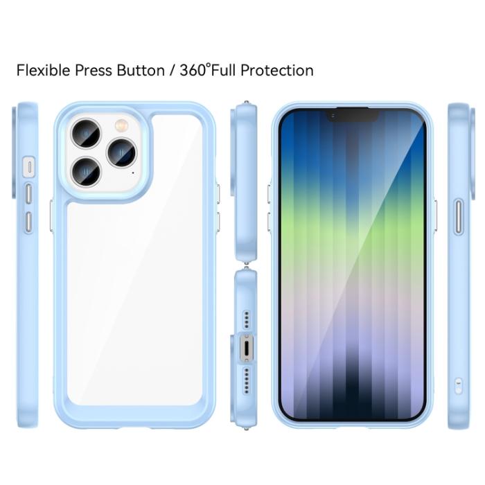 Bild 2, iPhone 14 Pro Max Skal Akryl/TPU Transparent/Blå