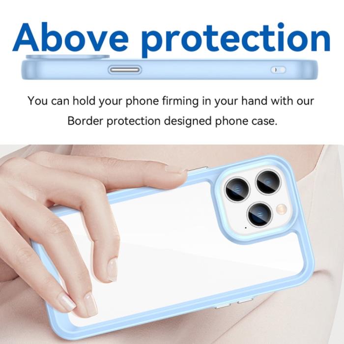 Bild 4, iPhone 14 Pro Max Skal Akryl/TPU Transparent/Blå
