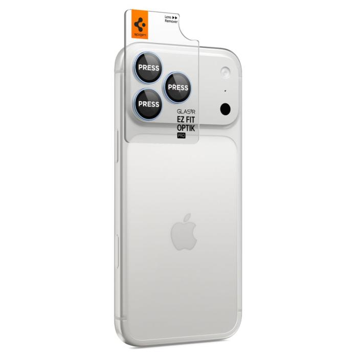 Bild 6, Spigen iPhone 18 Pro/18 Pro Max 2-PACK Linsskydd Optik Pro GLAS.tR 'Ez Fit'