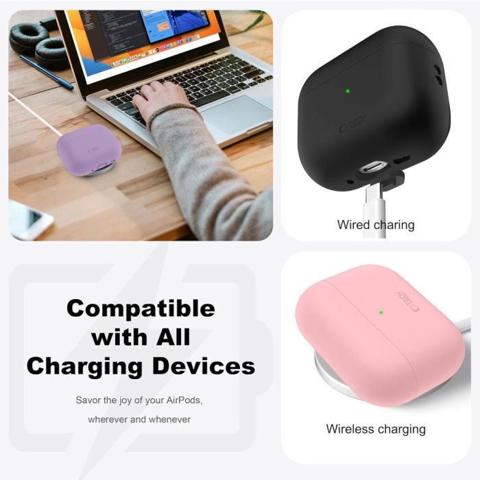 Bild 5, Tech-Protect AirPods Pro 3 Skal Silicone Dusty Pink