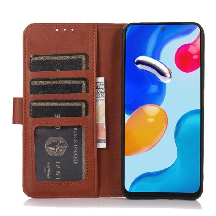 Bild 2, Xiaomi 12T / 12T Pro Fodral Solid Läder Brun