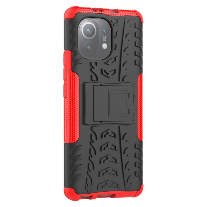 Bild 3, Xiaomi Mi 11 - Ultimata Stöttåliga Skalet med Stöd - Röd