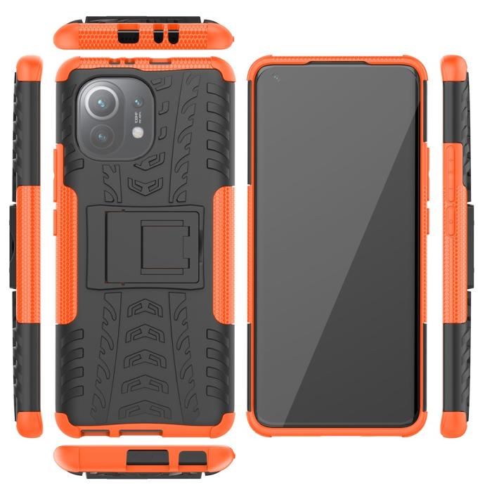Bild 3, Xiaomi Mi 11 - Ultimata Stöttåliga Skalet med Stöd - Orange